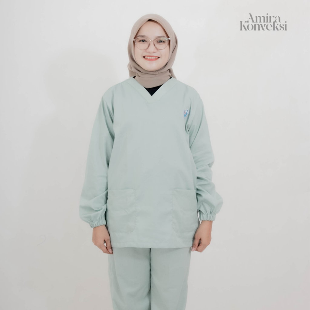 Setelan Baju Obsgyn Wanita - Bahan Katun Premium & Nyaman Warna Khusus Obsgyn (Mint)