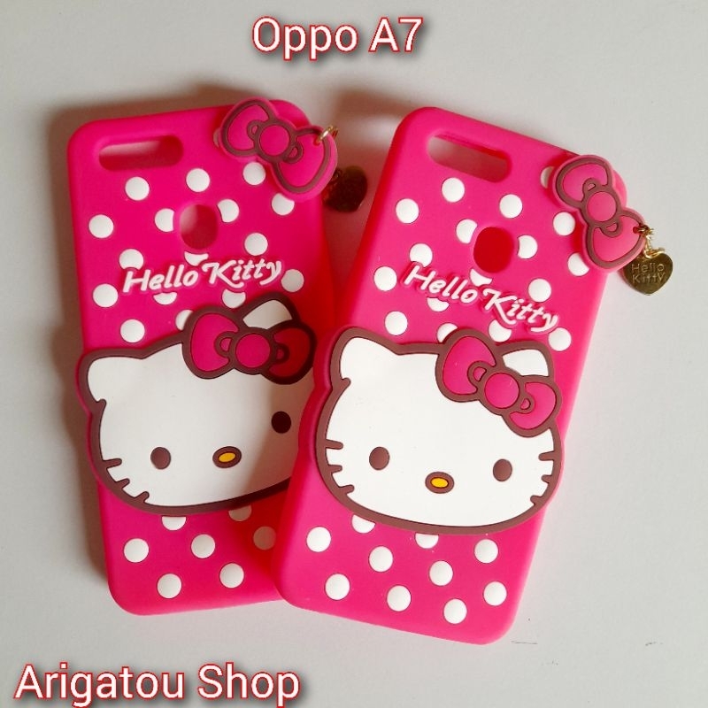 Oppo A7 Case Softcase Boneka Karakter Kucing Hello Kitty
