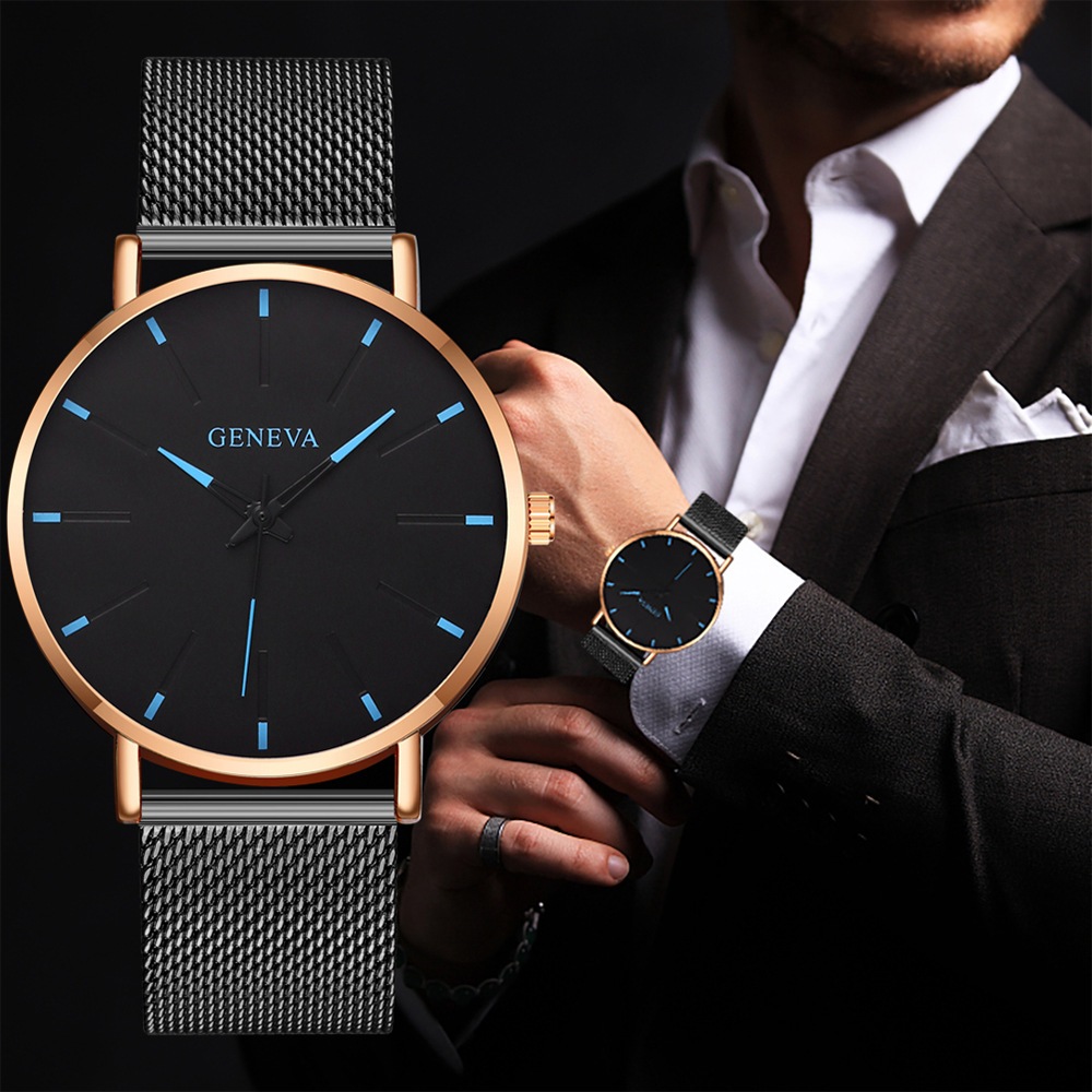 JAM TANGAN PRIA TAHAN AIR JAM TANGAN BISNIS RAMPING TAHAN AIR DEWASA JAM TANGAN PRIA TALI BAJA