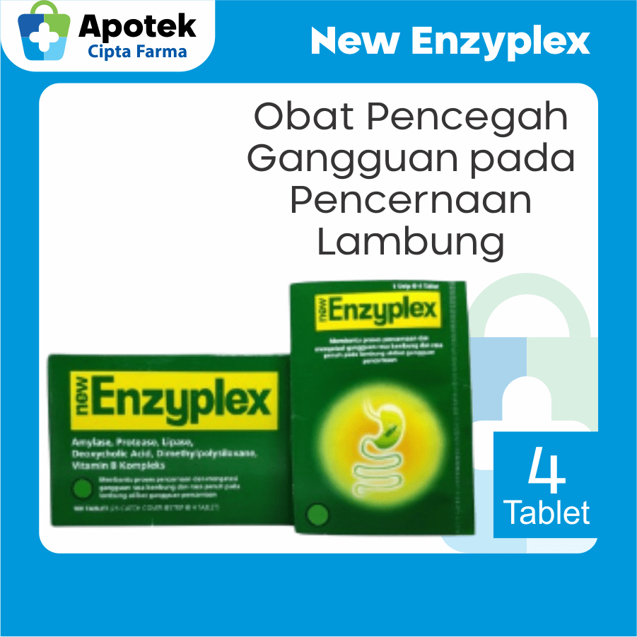 New Enzyplex Tablet Vitamin B1 Vitamin B2 Vitamin B6 Niacinamide Obat Kembung Obat Lambung Obat Asam