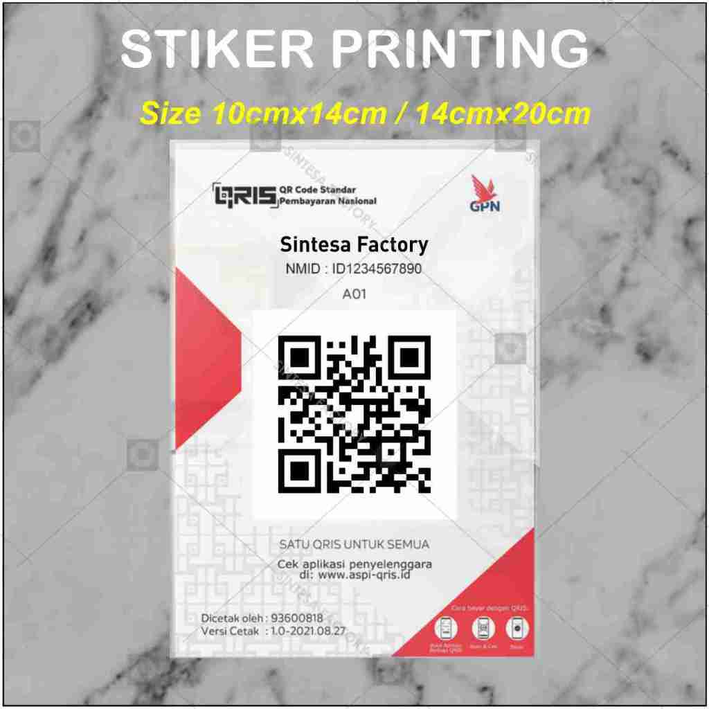 Custom Cetak Stiker Qris Barcode Pembayaran