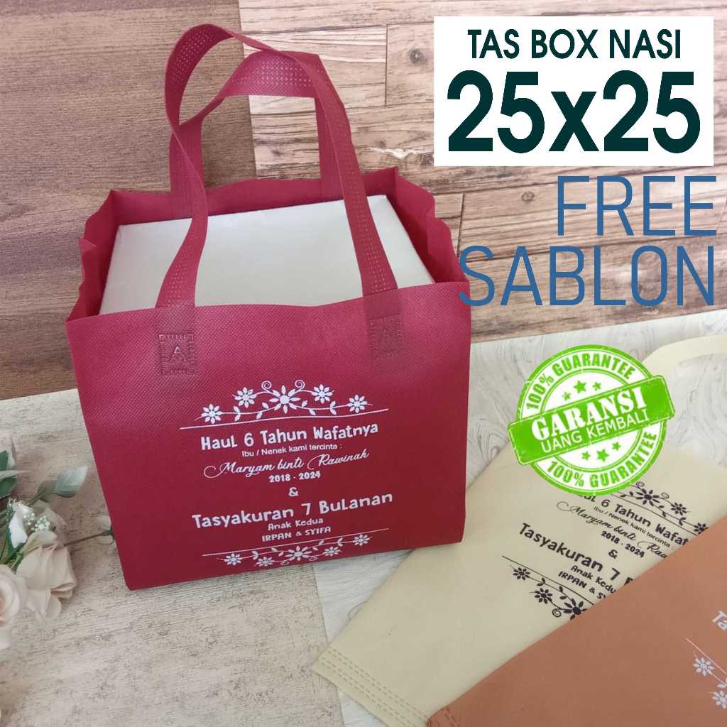 

Tas Berkat Selametan Box Nasi 25x25 Free Sablon KUAT