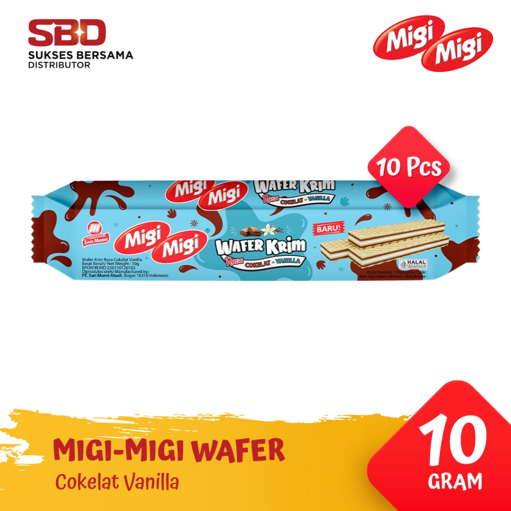 

Migi Migi Wafer Krim - Vanila Cokelat [1 Pack @ 10 Pcs]