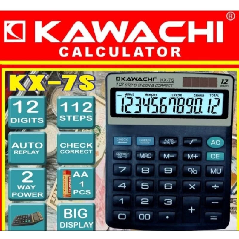 

Calculator Kawachi 12 digit / kalkulator KX-7S