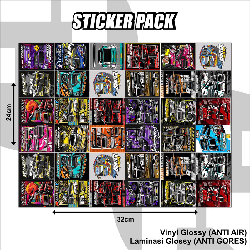 STIKER BUS BASURI ISI 39 POTONG | VINYL PLASTIK TAHAN AIR | STICKER BUS BASURI | STICKER BUS | STIKE