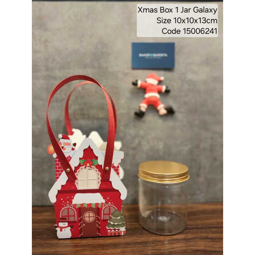 

xmas box galaxy 1jar 10x10x12cm kotak toples kue kering parcel hampers