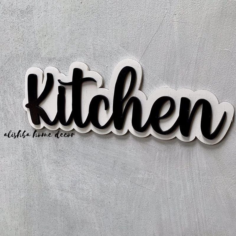 walldecor huruf kayu timbul BISMILLAH / WELCOME / HAPPY COOKING / LAUNDRY ROOM