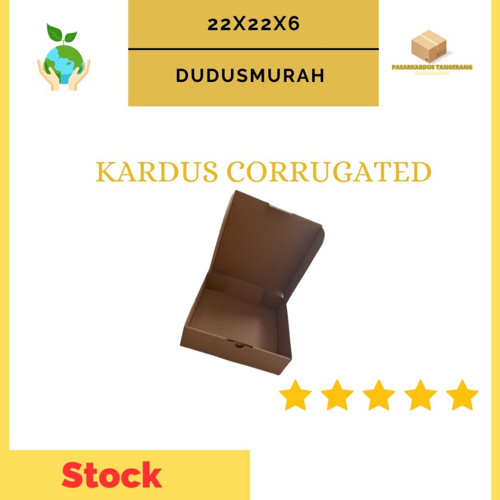 

Kardus Packing Kardus Corrugated 22x22x6cm (10PCS) DIE CUT BOX/BOX Pizza/Kardus Makanan/Kardus baju/Kardus Kerudung/Kardus Aksesoris
