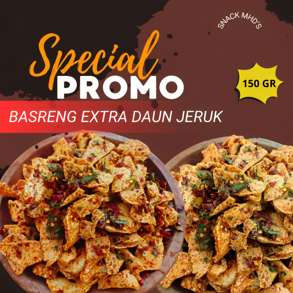 

Basreng Basreng Daun Jeruk Renyah Gurih Original Pedas Extra Pedas Kemasan 150 Gram Cemila Basreng [ snack mhd's ]