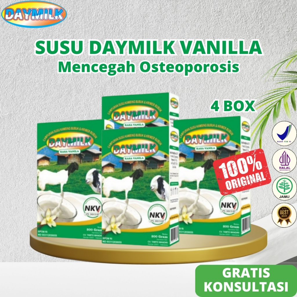 

Daymilk Vanilla 4 Box - Susu Kambing Etawa Mengatasi Sakit Lutut Nyeri Sendi Tulang Osteoporosis