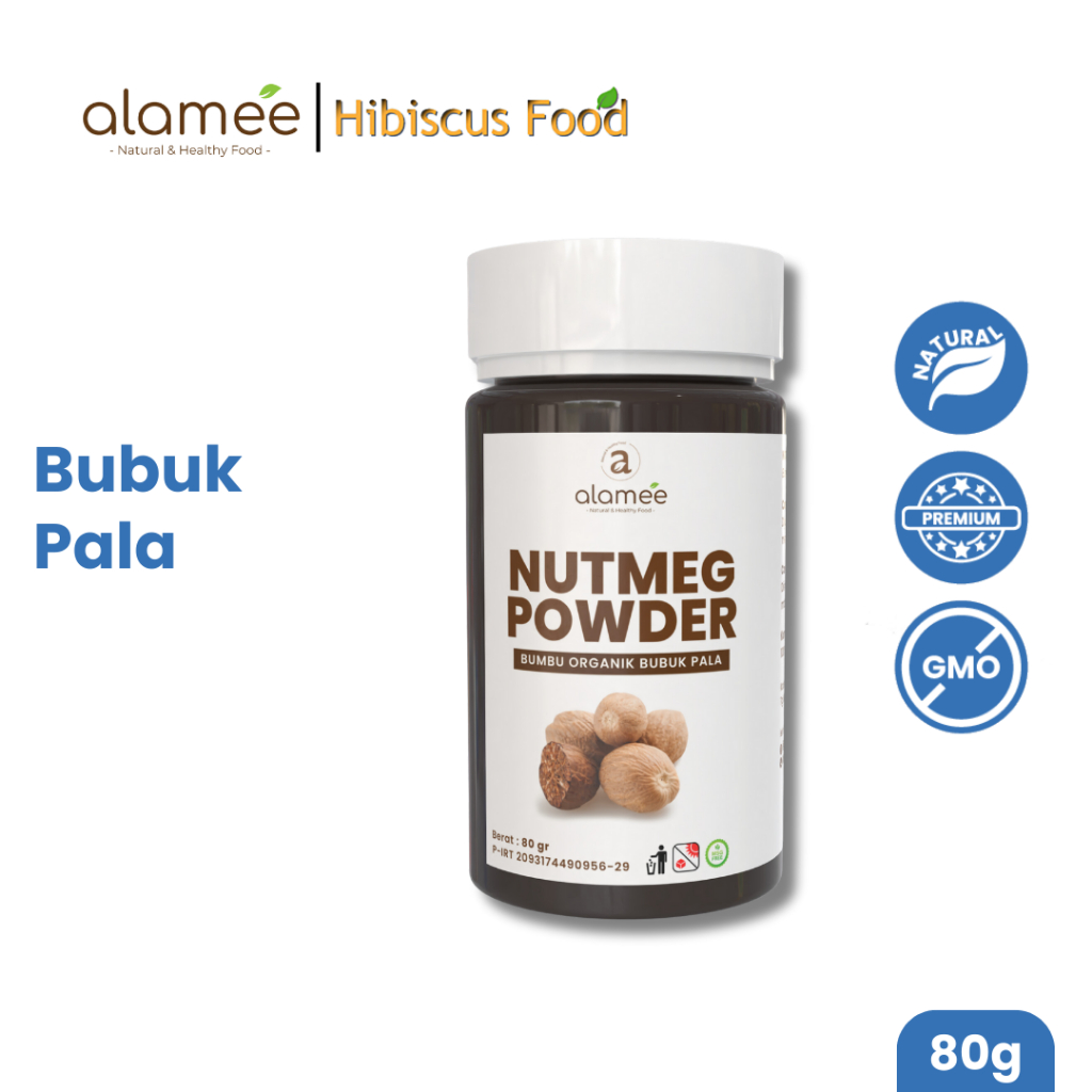 

ALAMEE Bumbu Dapur Pala Bubuk Nutmeg Powder Rempah Murni Asli Tanpa Campuran Organik 80g