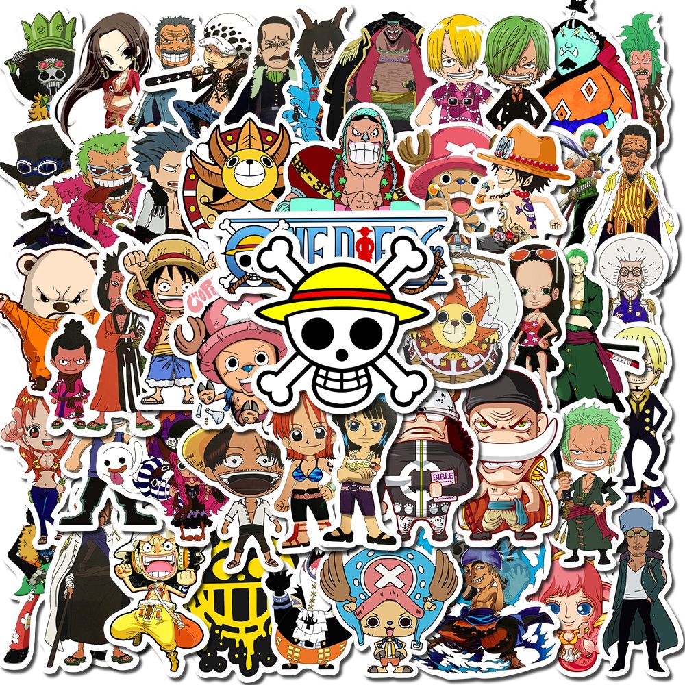 

[50PCS]Stiker Lucu Luffy Anime Jepang Stiker Kartun Stiker Pack Permainan Decal Vinyl Stiker Waterproof-Sticker Aesthetic Stiker Buku Journal Koper Casing HP Gitar Laptop Helm Motor