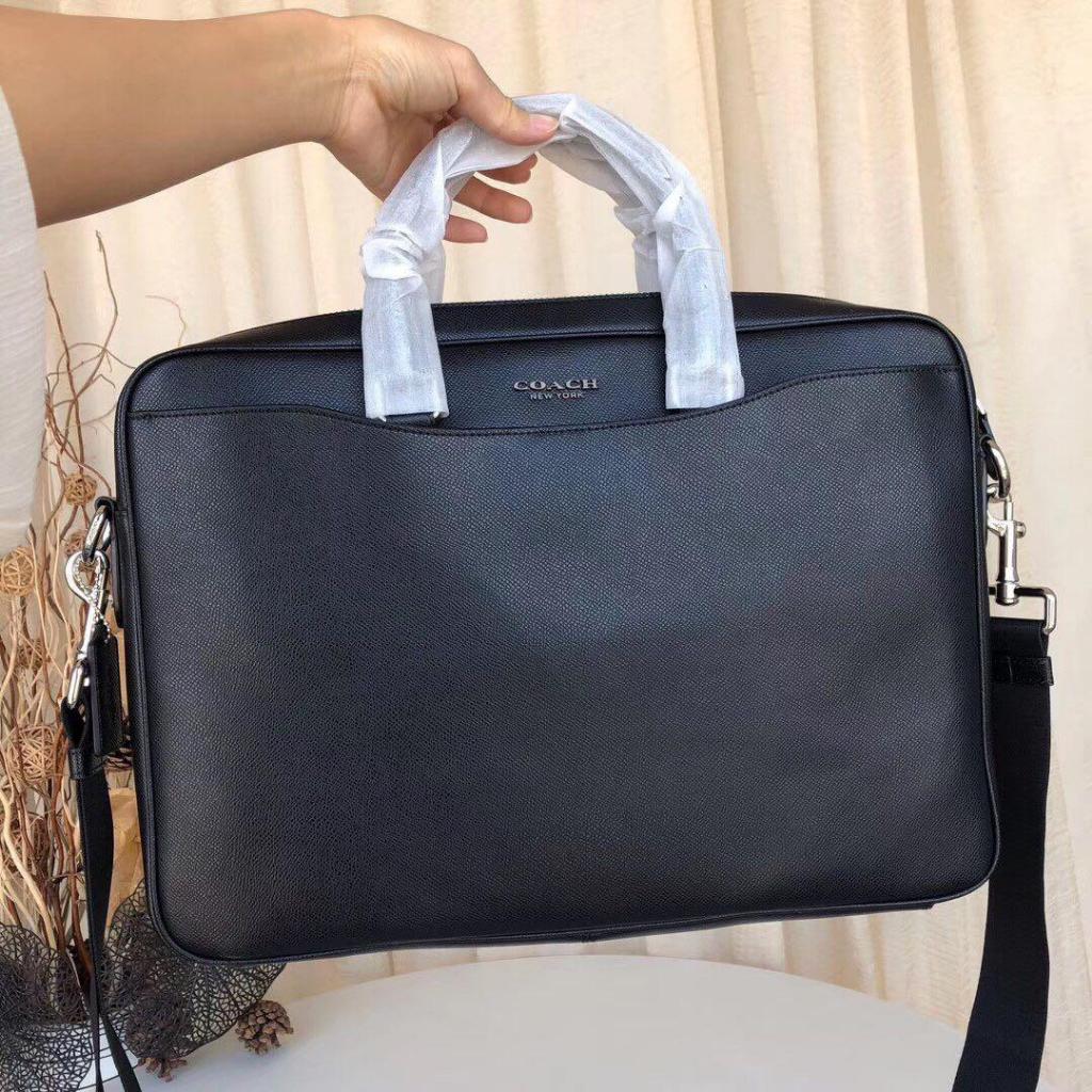 Briefcase 68030 Beckett Slim Brief Black Leather - Briefcase Pria Original