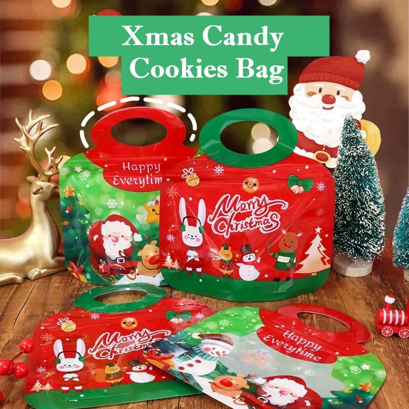 

[ORGM] Plastik Goodie Bags Plastik Souvenir Natal Plastik Lucu Motif Santa Rusa Lucu