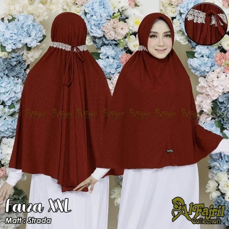 ALFAJRIL-Hijab Jumbo Bergo serut Jumbo XXL Alfajril Faiza XXL Serut renda jilbab sorong hijab jumbo 