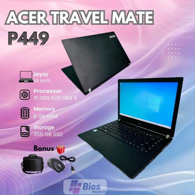 LAPTOP ACER TRAVEL MATE P449 | CORE I5 GEN 6/15 GEN 8 | RAM 8/256GB | 14 INCH