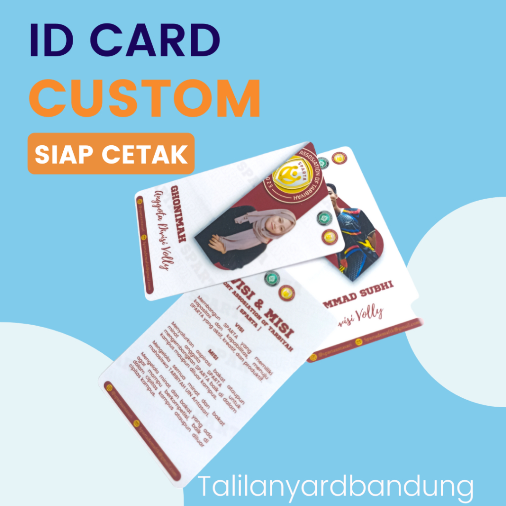 

CETAK ID CARD NAME TAG BAHAN PVC KETEBALAN 0,9 STANDAR ISO LAMINASI GLOSY DAN DOFF PRESS OVEN ANTI KELUPAS