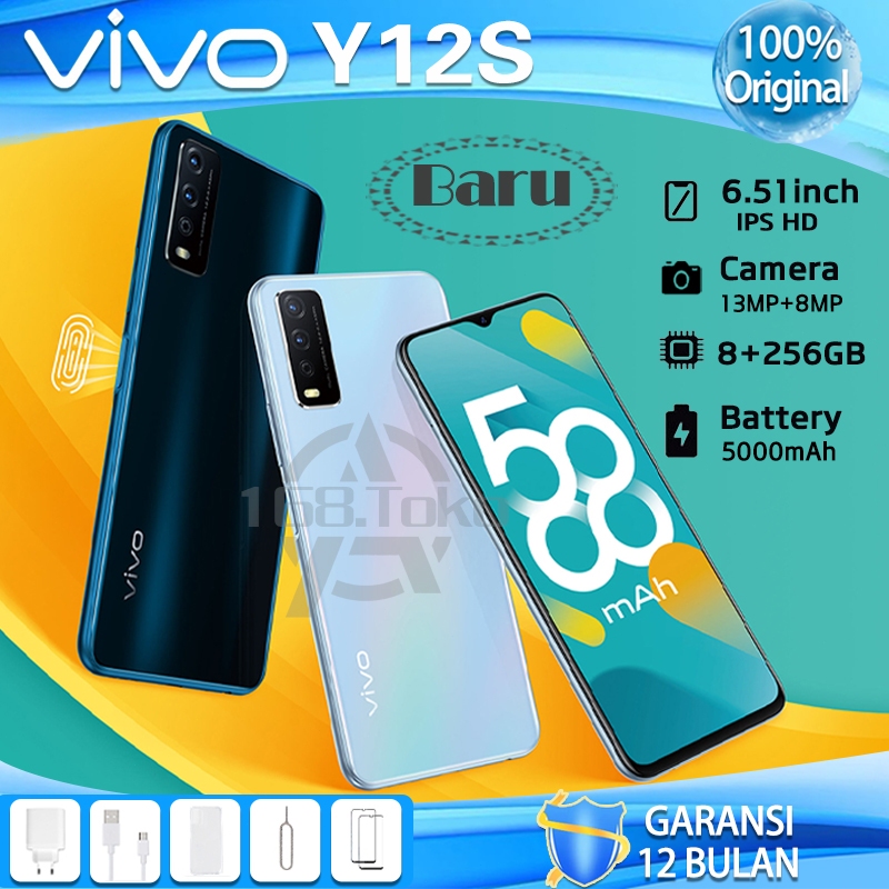 RB hp vivo y12s ram 8/256gb 100% baru asli Fullset Original Bonus Softcase Garansi resmi vivo 1