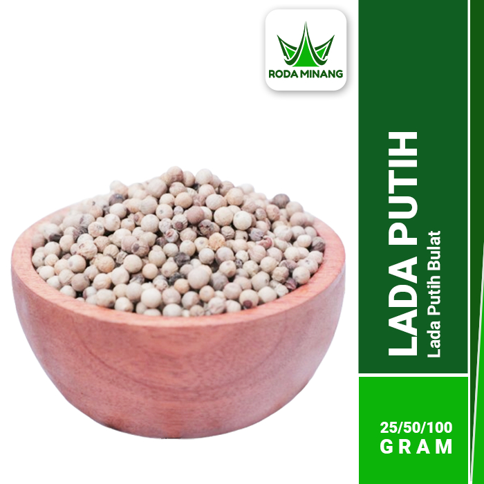 

Lada Putih Bulat Biji Merica Butir Utuh Whole White Pepper 100 Gram