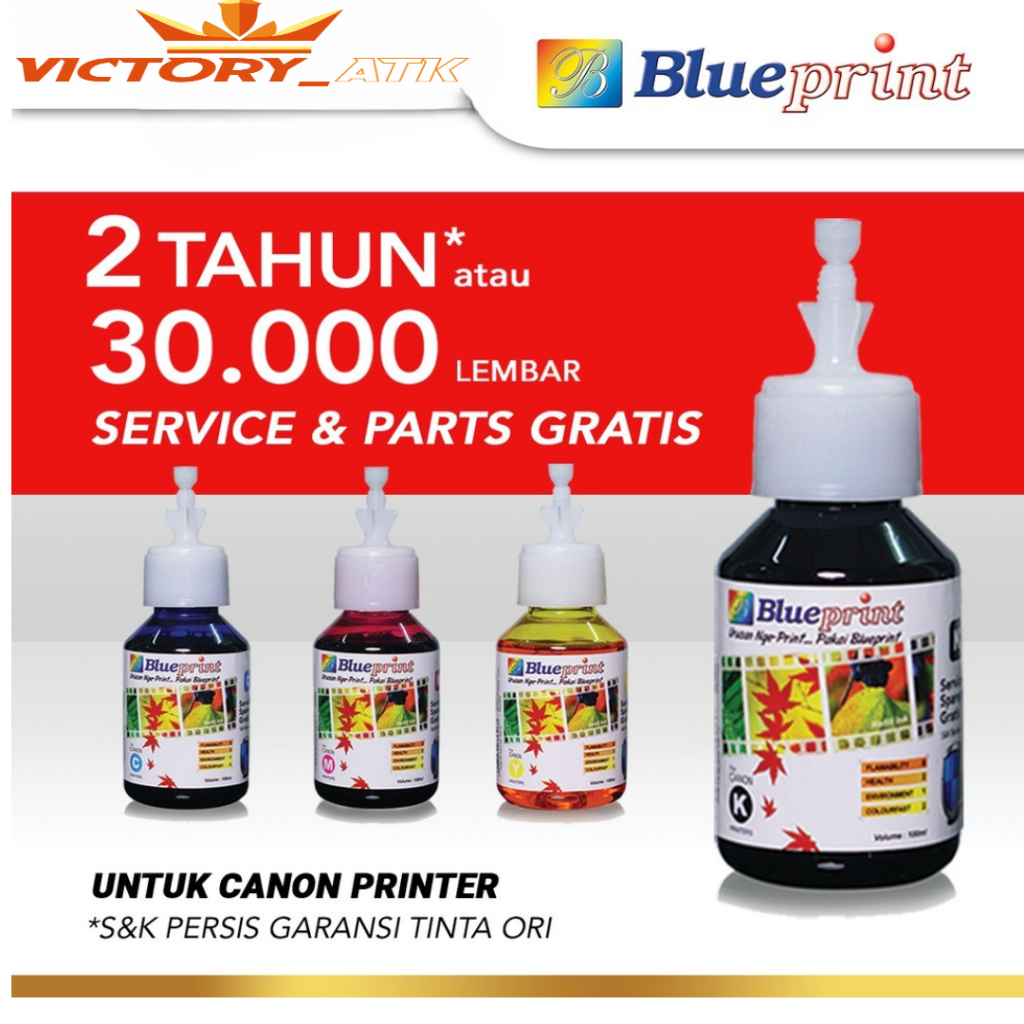 Tinta Canon BLUEPRINT Refill For Printer Canon IP 2770 G1010 G2000 G2010 100ml - Varian Warna