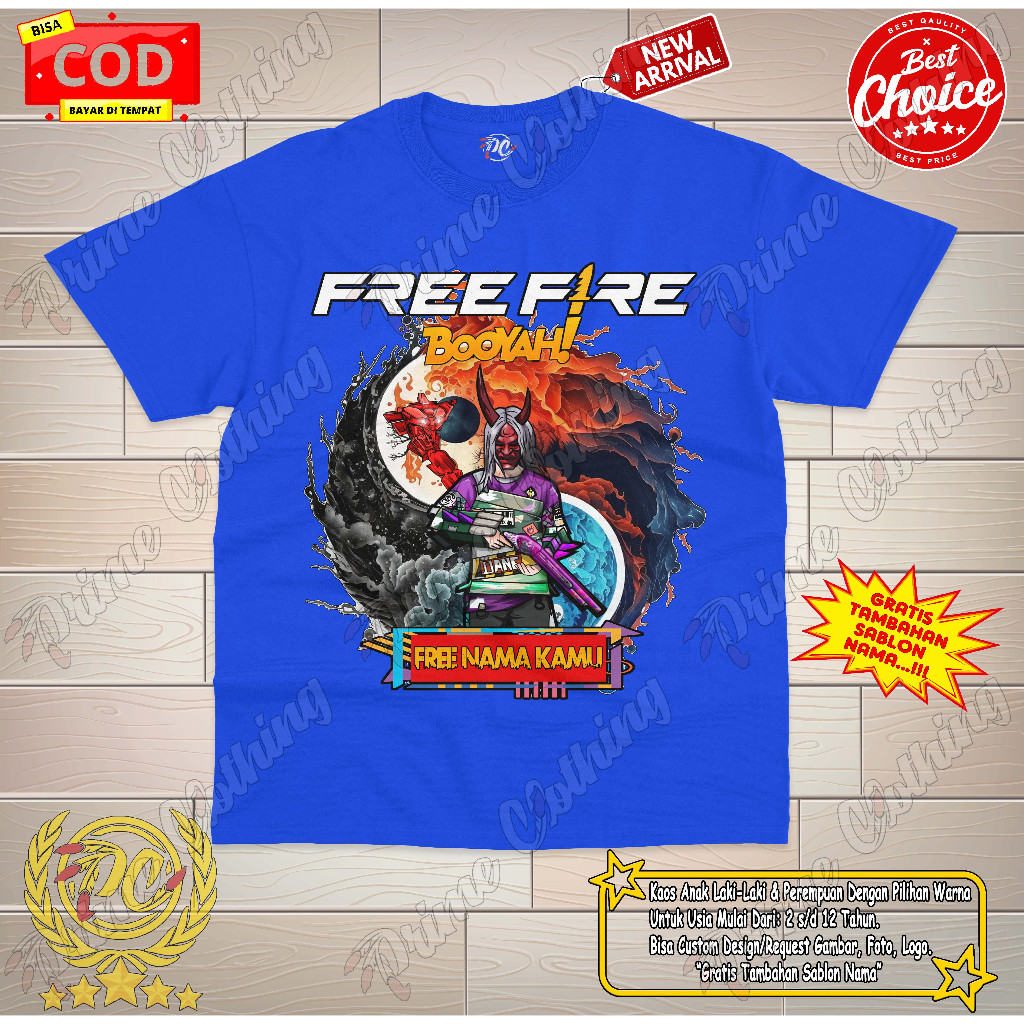 Kaos Anak Baju Anak Pakaian Atasan Anak Laki-laki & Perempuan Custom Design Foto/Gambar/Logo Freefir