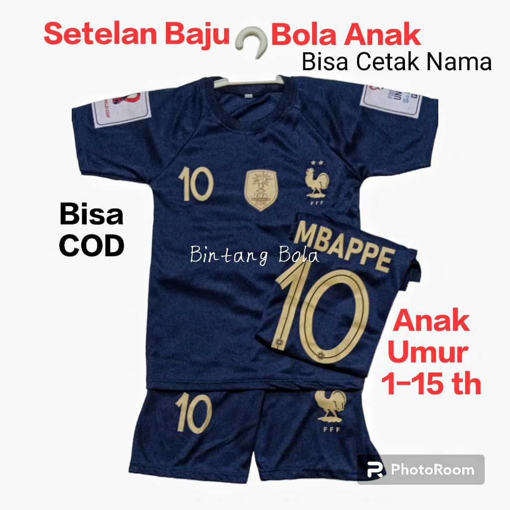 SETELAN BAJU BOLA ANAK FUTSAL/JERSEI BOLA/COD/BISA CETAK NAMA