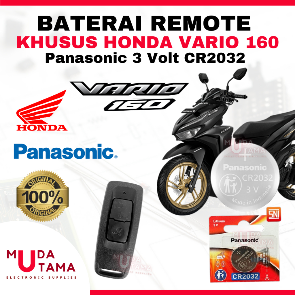 Baterai Remote HONDA VARIO 160 - ORIGINAL PANASONIC CR2032 | Battery Remote HONDA VARIO 160 | Batera
