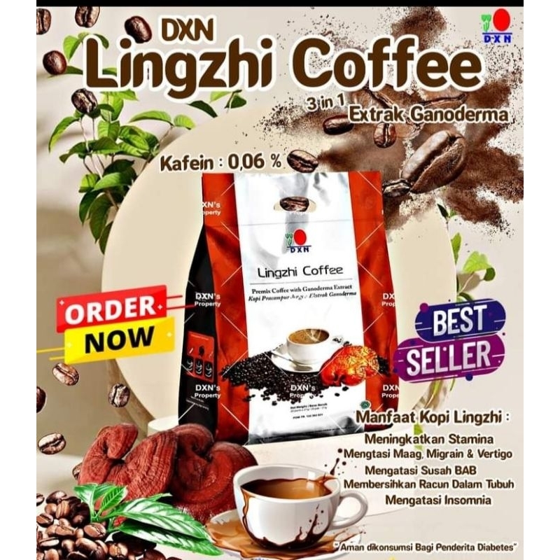 

dxn lingZhi coffe 3 in 1 paket 10 bags @20 sachet