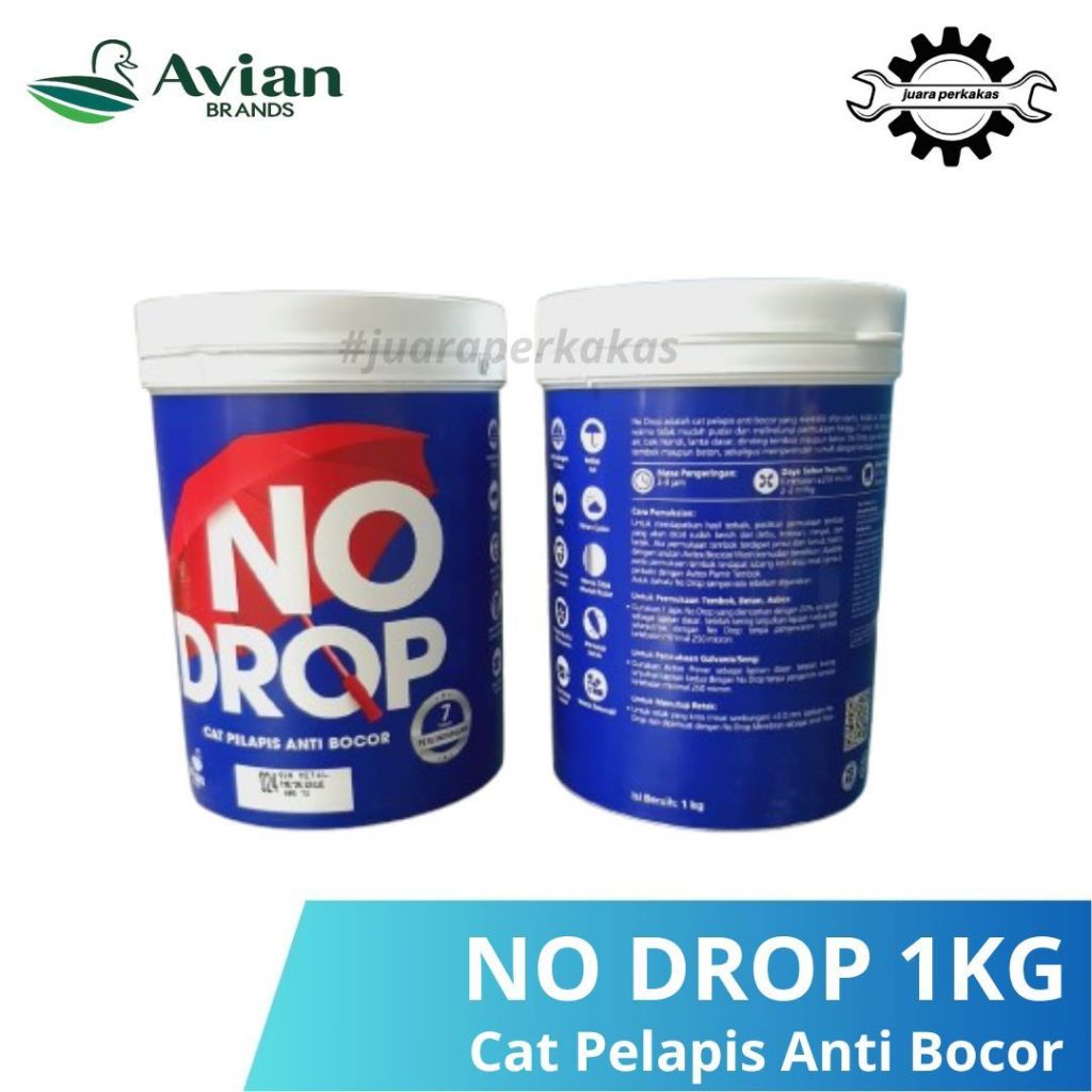 [Termurah] No Drop Nodrop Cat Tembok No Drop Kemasan 4 Kg Cat Pelapis Anti Bocor Warna Lengkap