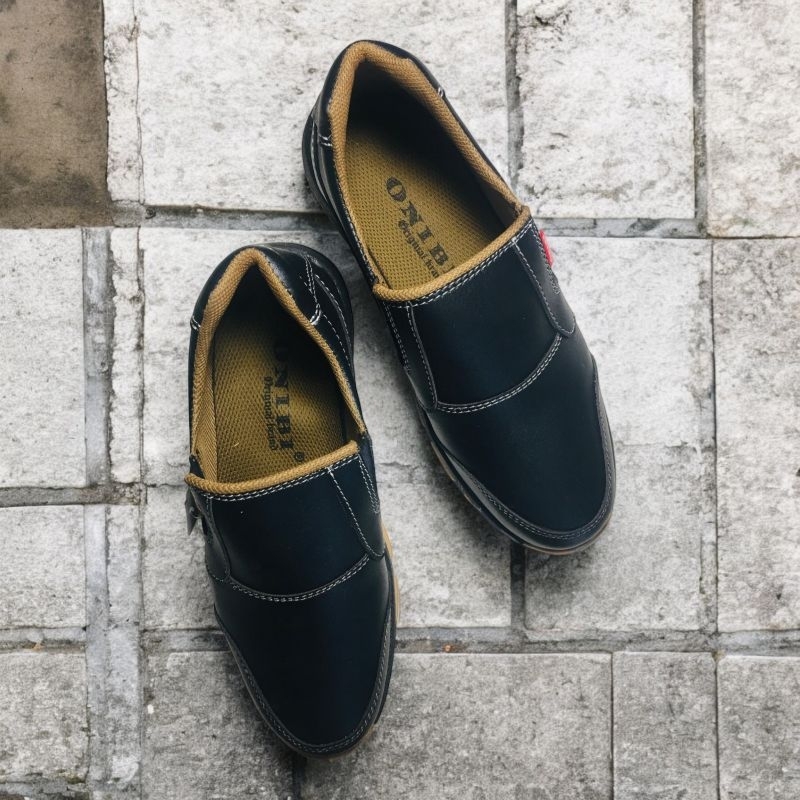 ONIBi - Sepatu Formal Pria Loafers Hitam Sepatu Kerja Kantoran Hitam Pria Sepatu Kuliah Wisuda