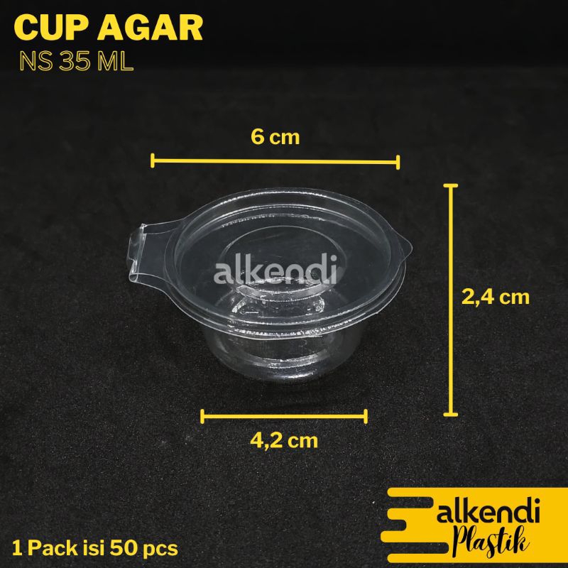 NS CUP 35 ML | Cup Mika Praktis dengan Tutup Sambung