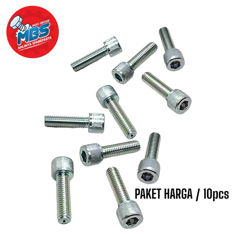 10pcs BOLT FLANGE M6 X 20 DOBELE HEX BAUT 10 PANJANG 2 CM DABEL KUNCI 10 DAN L BAUT ORIGINAL UNIVERS