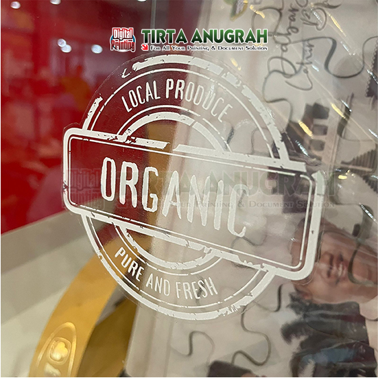 

TIRTA ANUGRAH - Sticker Transparant tinta putih / Sticker Transparant custom / sticker Transparant