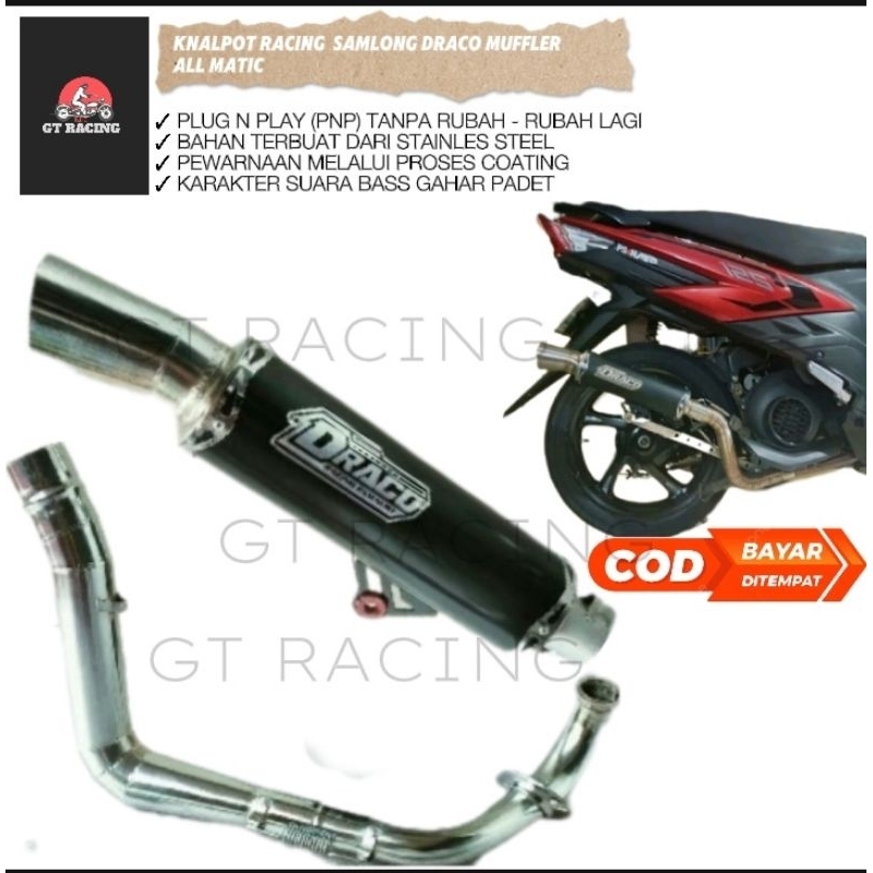 KNALPOT RACING  SAMLONG DRACO MUFFLER ALL MATIC
