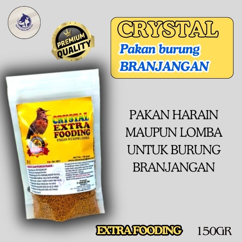 CRYSTAL PAKAN Burung Branjangan EXTRA FOODING 150gr