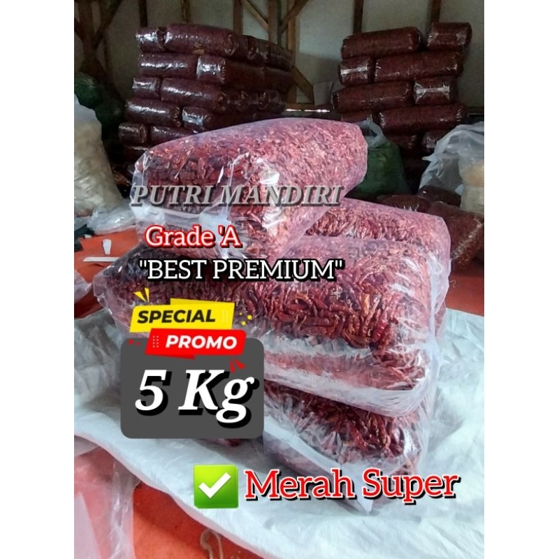 

5Kg Promo Hemat Cabe Kering Teja Japlak impor [PREMIUM] Super Pedas