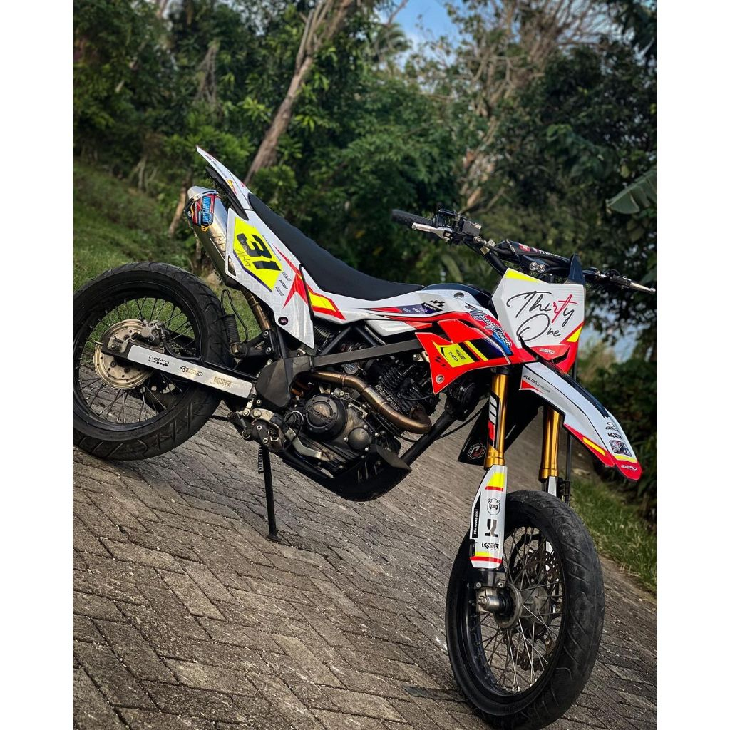 Decal KLX BF/G/DTRACKER kombinasi hijau stabilo dan Orange stabilo desain bebas suka suka