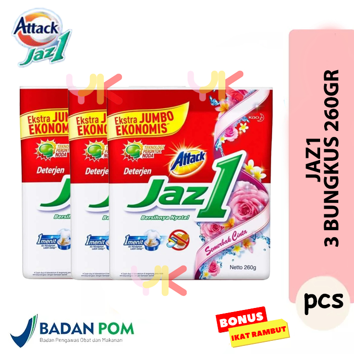 ATTACK JAZ1 PAKET 3 Bungkus Attack Jaz1 Detergen Bubuk 260 gr