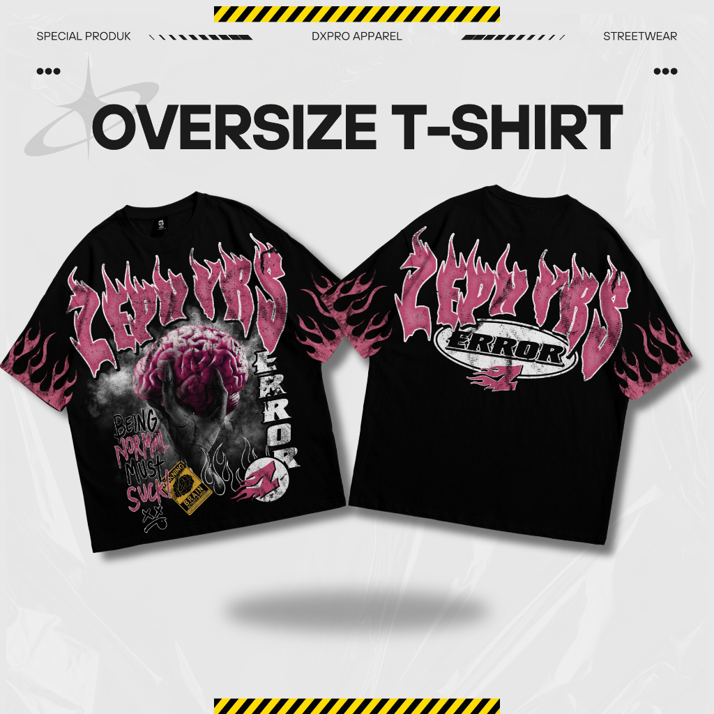 Kaos Oversize Zephyrs Brain Error Heavy Cotton 20s Unisex