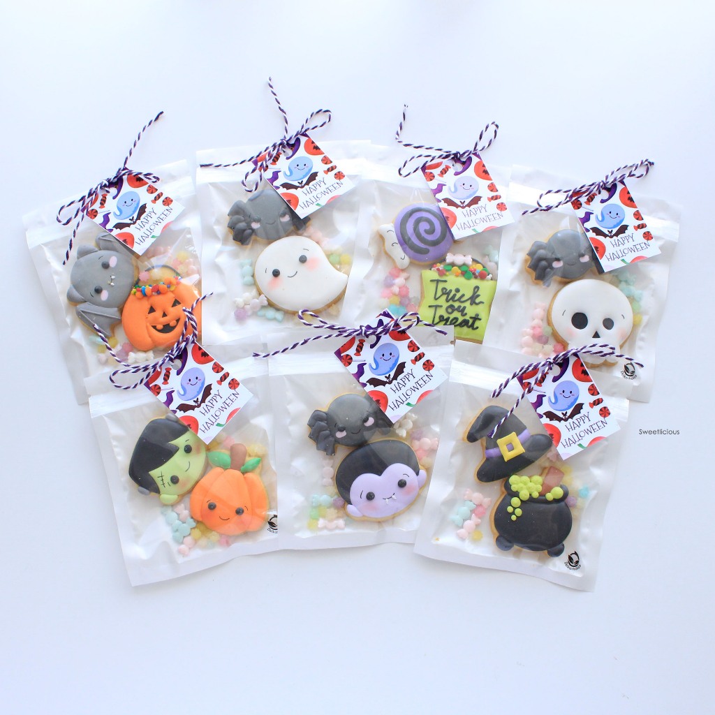 

Halloween Mini Cookies - ( Min 5 Package ) Sugar Cookies / Kukis Hias / Decorated Cookies