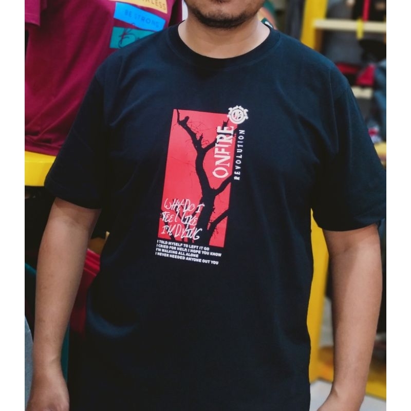 Kaos Oblong Pria Kaos Onfire Baju Pria  Kaos Pria Lengan Pendek