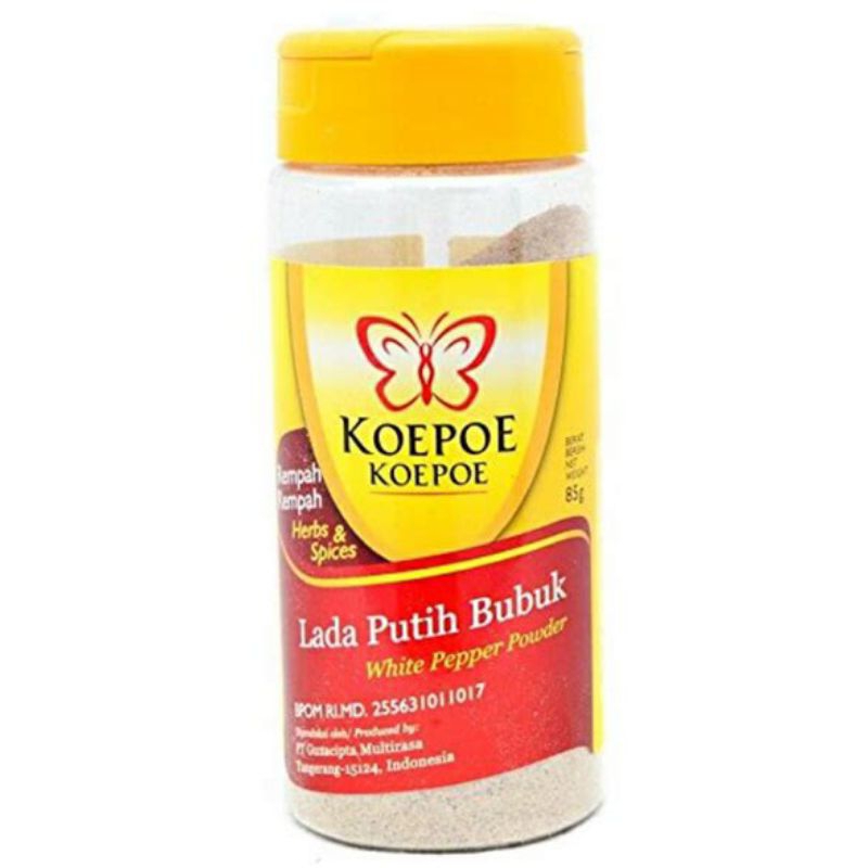 

Koepoe Koepoe Perisa Alami Lada Putih Bubuk Botol 85gr - Halal