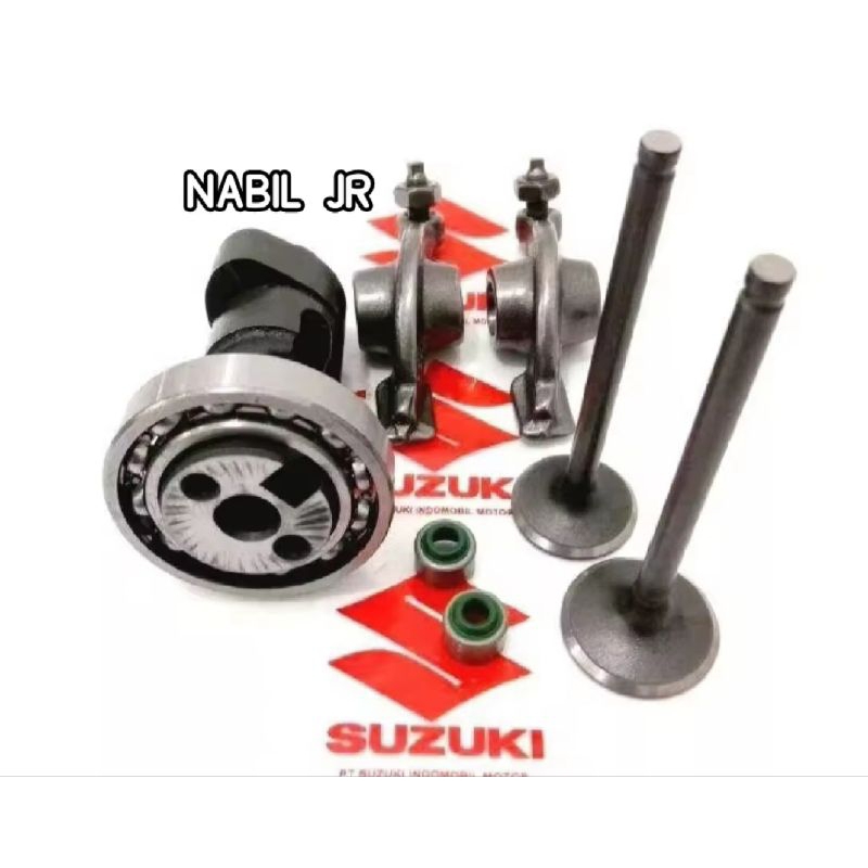 PAKET NOKEN AS 4ITEM PLATUK KLEP SET + SIL KLEP SUZUKI SMASH NEW SHOGUN R 125 ORI SGP