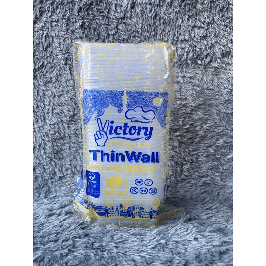 Thinwall Kotak Rec 250ml (25) Cup Puding Mangkok Plastik Murah Thinwall 250ml Rect Dessert Cup