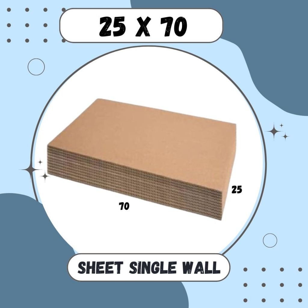 

Kardus Lembaran 25x20 / 25x30 / 25x40 / 25x50 / 25x60 / 25x70 Sheet Polos Single Wall Packing Karton Coklat Warna Packing