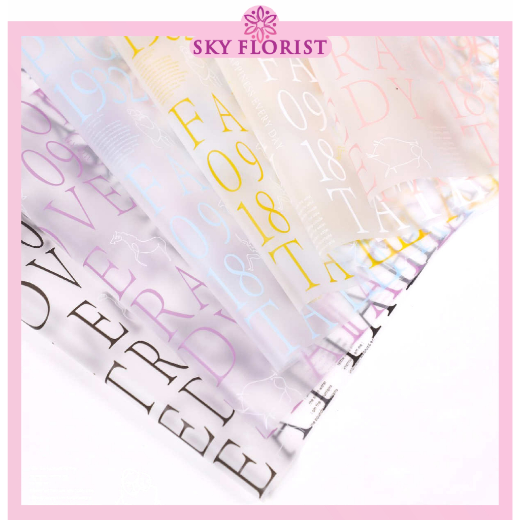 

20 Lembar Kertas Bucket Bunga Cellophane Wrapping Paper Bening Bouquet Florist KB6098