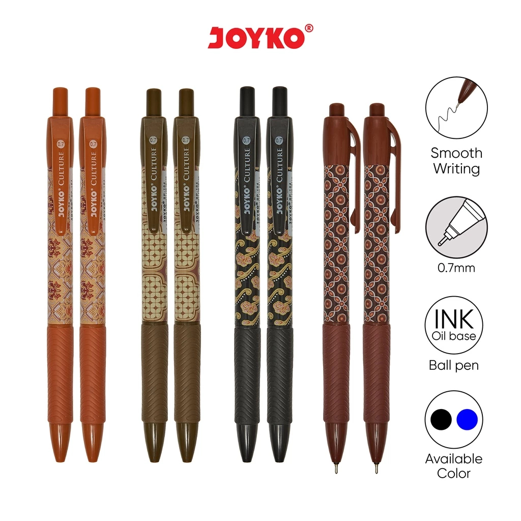 

Bolpoin Pulpen Ball Pen Joyko BP-184 Culture Batik Black 1 Pcs