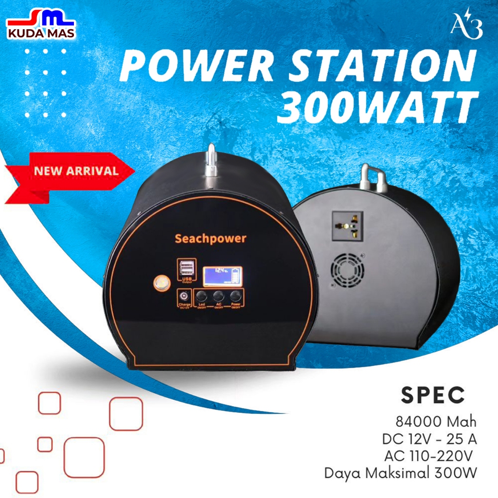 Genset Listrik Mini Portable / Power Station Portabel 300Wh SECHPOWER SC-A06 Camping Aktivitas Outdo