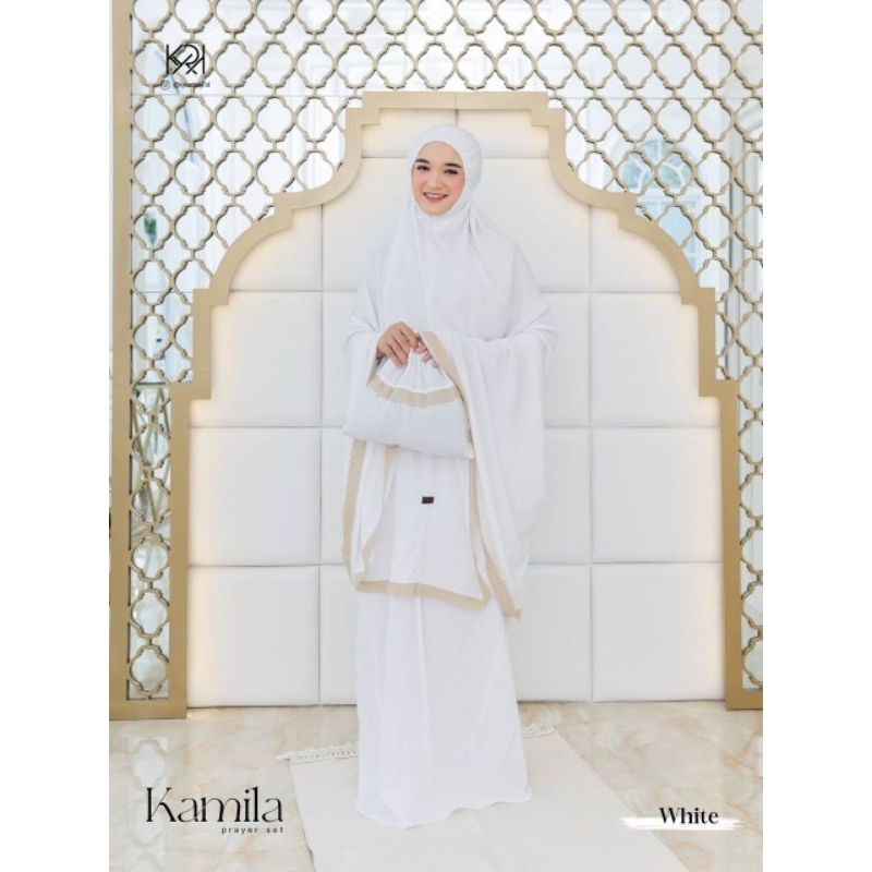 MUKENA ADEM - MUKENA POLOS - KYRA DAILY - PRAYER SET - MUKENA KAMILA - WARNA WHITE