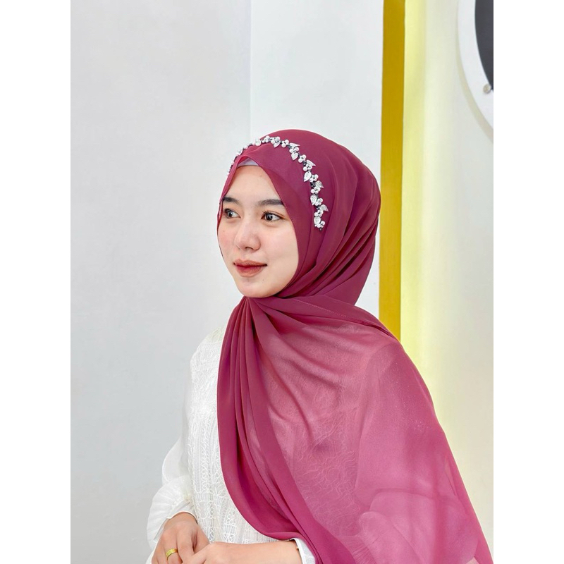 PASHMINA PAYET MUTIARA / HIJAB CERUTY TALI WANITA